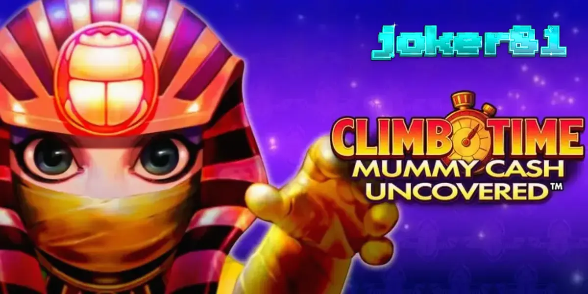Tampilan visual slot Climb Time Mummy Cash Uncovered dengan latar belakang malam Mesir yang megah.